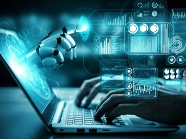 3D rendering artificial intelligence AI research of robot and cyborg development for future of people living. Digital data mining and machine learning technology design for computer brain.